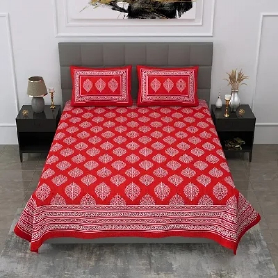 Beautiful Cotton Printed Bedsheet With Two Pillow Covers