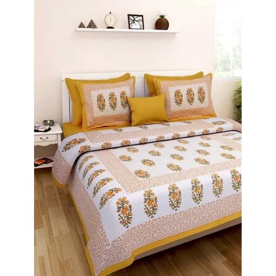 Beautiful Cotton Printed Bedsheet With Two Pillow Covers