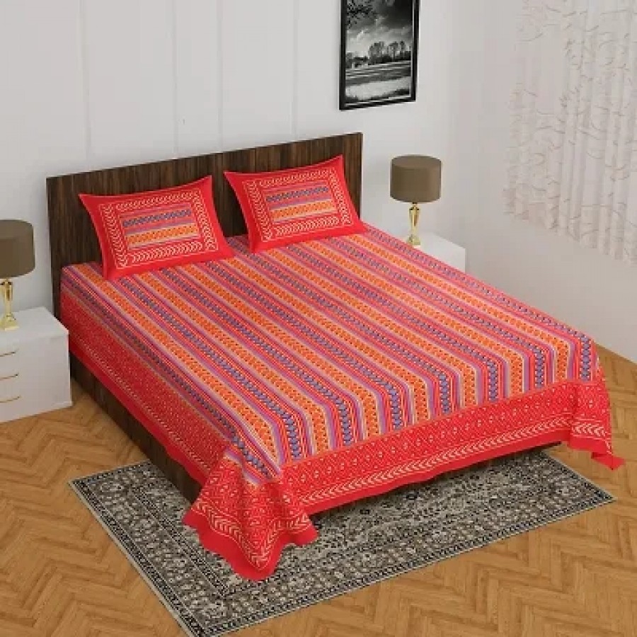 Beautiful Cotton Printed Bedsheet With Two Pillow Covers