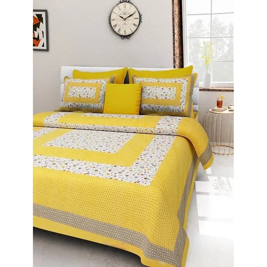 Beautiful Cotton Printed Bedsheet With Two Pillow Covers