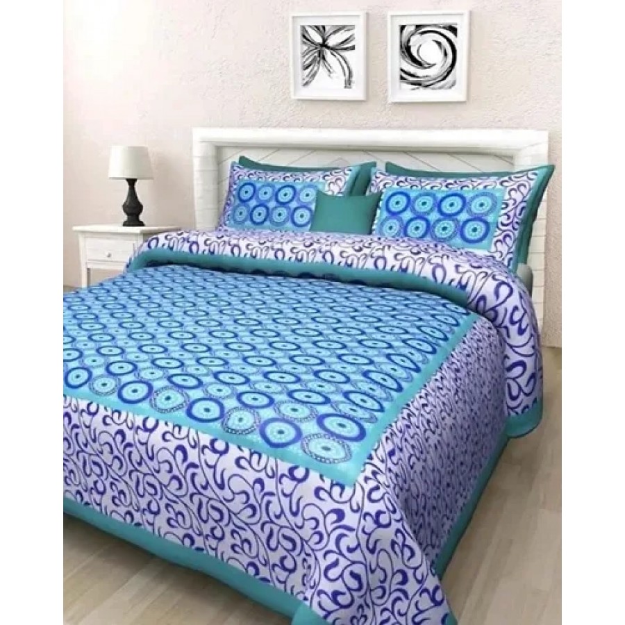 Beautiful Cotton Printed Bedsheet With Two Pillow Covers