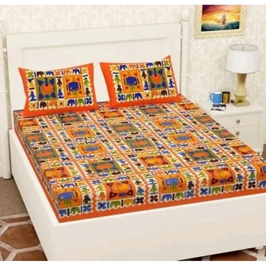 Beautiful Cotton Printed Bedsheet With Two Pillow Covers