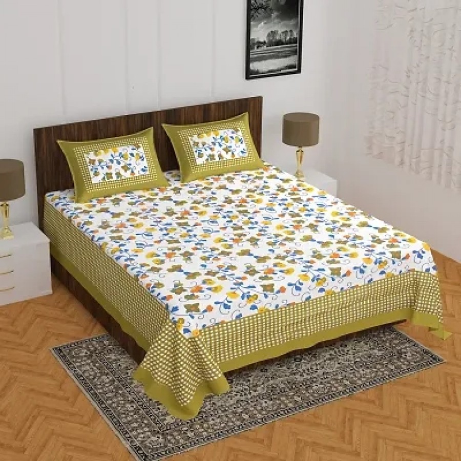 Beautiful Cotton Printed Bedsheet With Two Pillow Covers