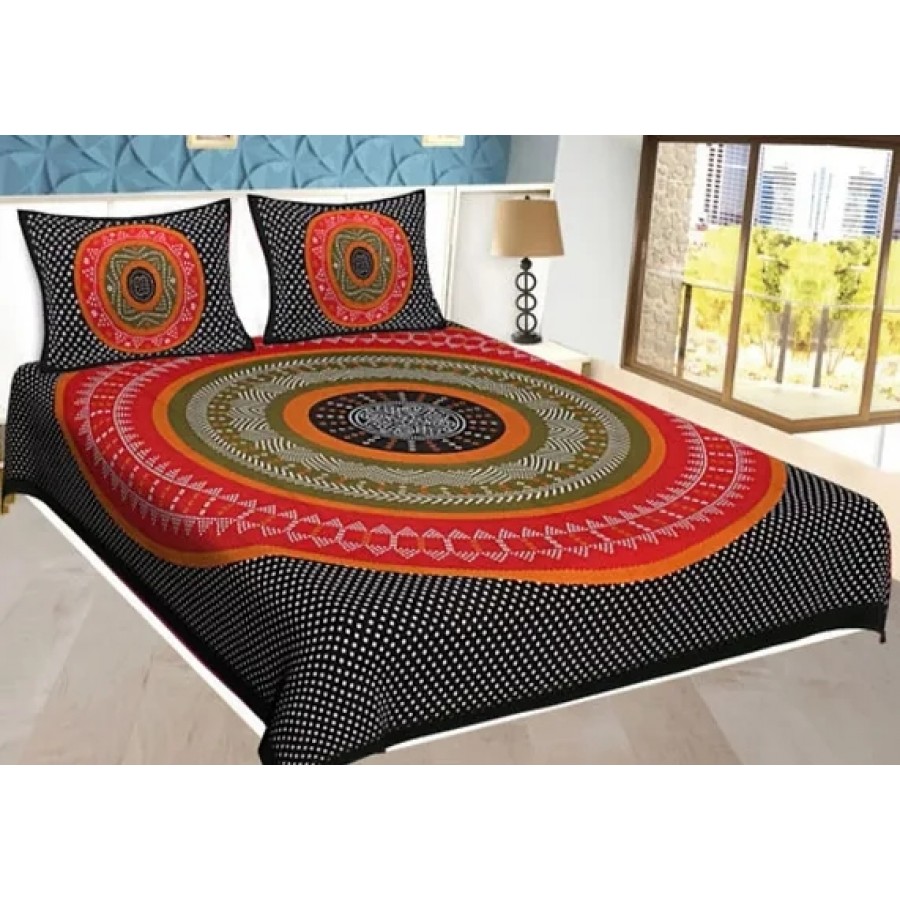 Beautiful Cotton Printed Bedsheet With Two Pillow Covers