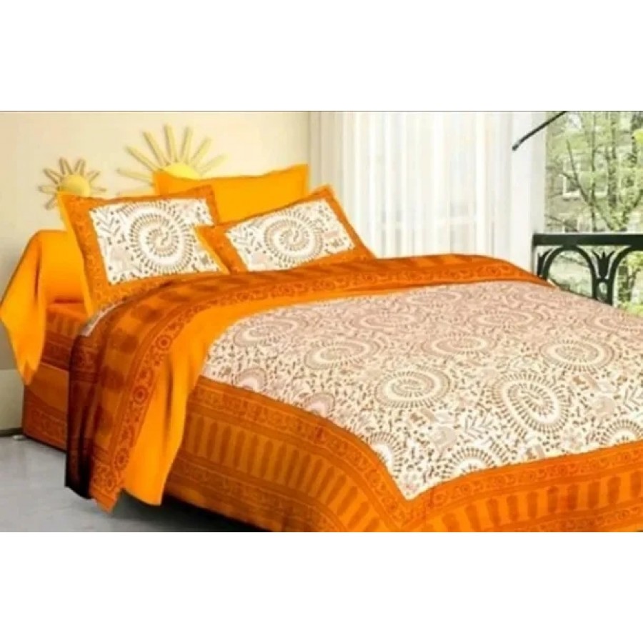 Beautiful Cotton Printed Bedsheet With Two Pillow Covers