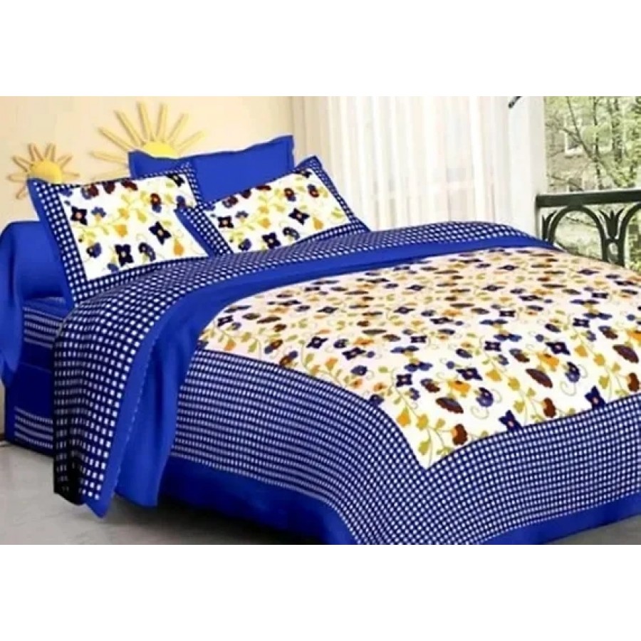 Beautiful Cotton Printed Bedsheet With Two Pillow Covers