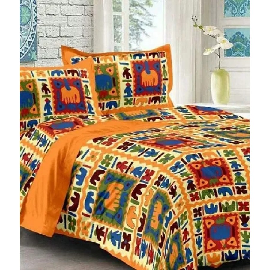 Beautiful Cotton Printed Bedsheet With Two Pillow Covers