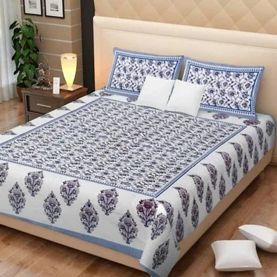 Beautiful Cotton Printed Bedsheet With Two Pillow Covers