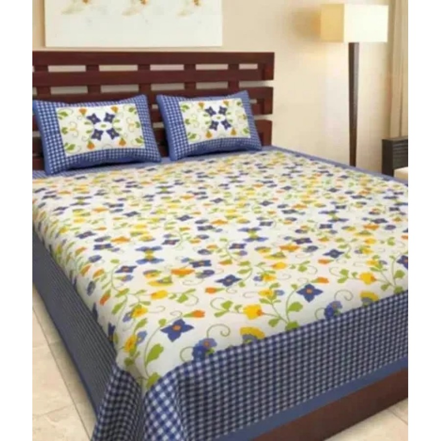 Beautiful Cotton Printed Bedsheet With Two Pillow Covers