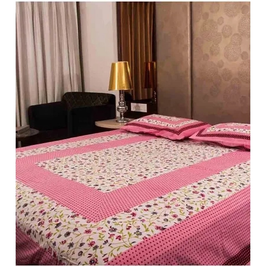 Beautiful Cotton Printed Bedsheet With Two Pillow Covers