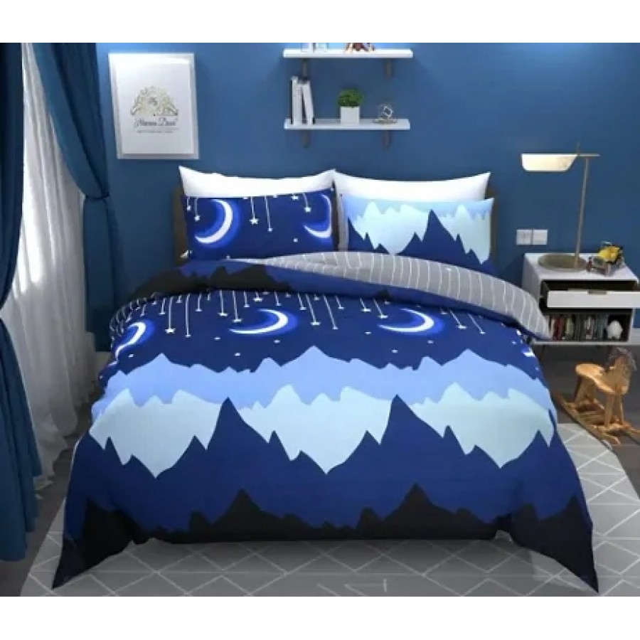 Beautiful Glace Cotton Bedsheet with 2 Pillowcover