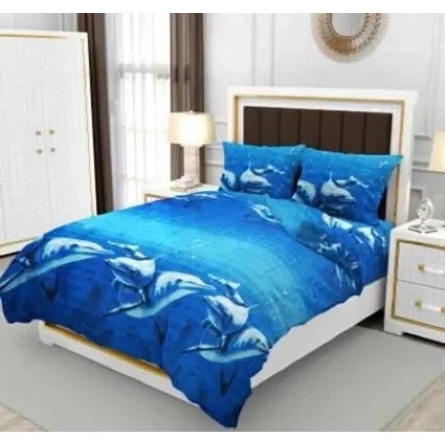 Bedsheet Double Bed 90 by 90 Inches with 2 pillow covers