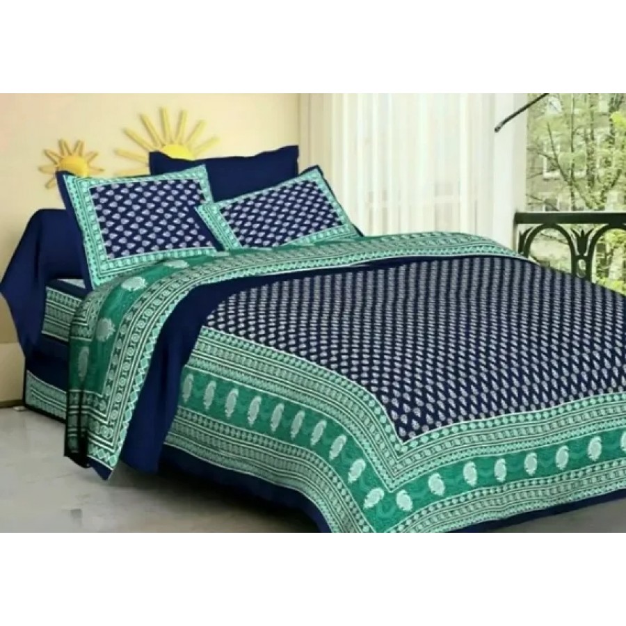 Classic Cotton Printed Bedsheet with Pillow Cover