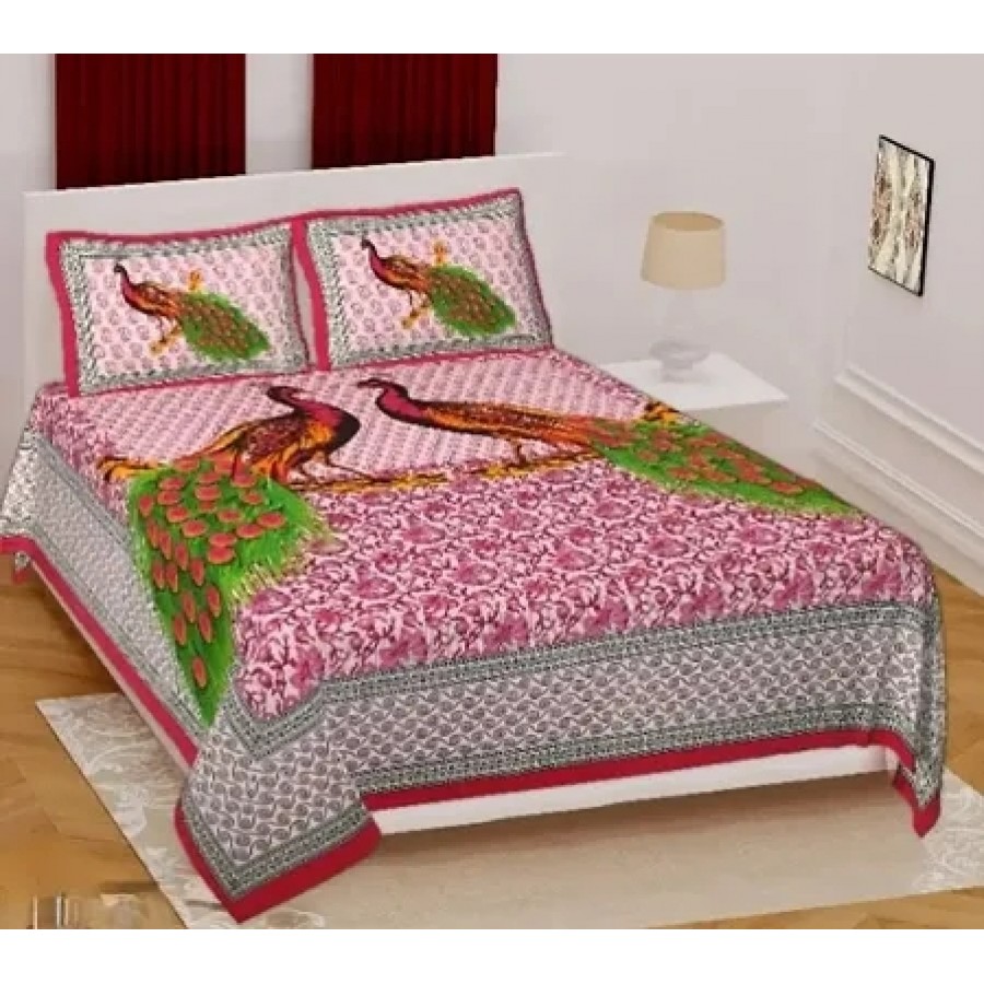 Classic Cotton Printed Bedsheet with Pillow Cover