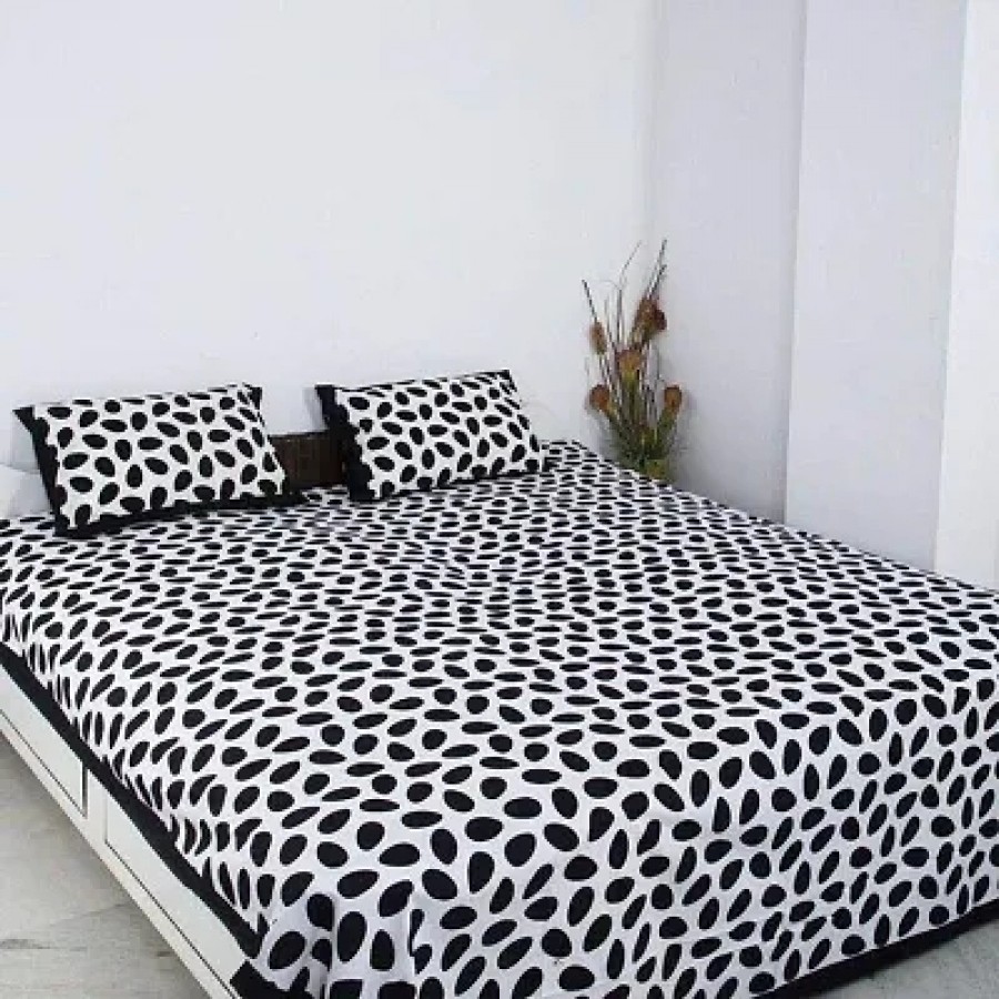 Comfortable Cotton Jaipuri Printed Double Bedsheet with Two Pillow Covers