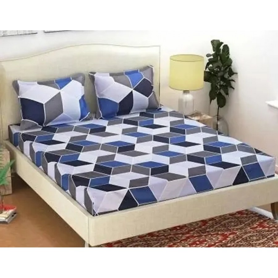 Comfortable Multicoloured  Polycotton Bedsheet with 2 Pillow Covers