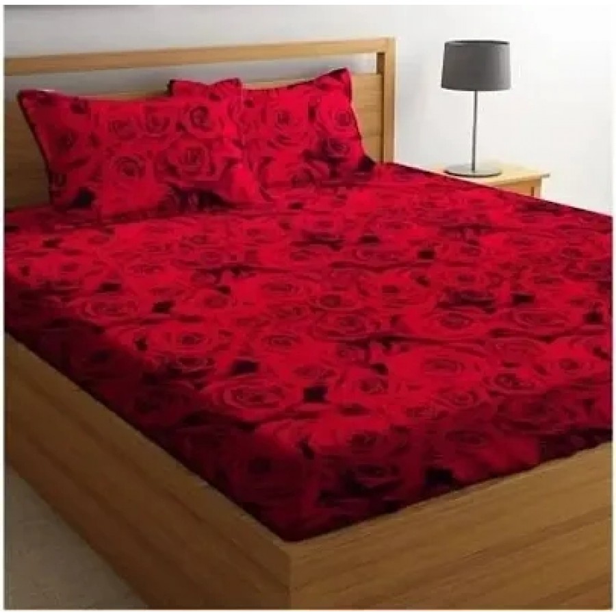 Comfortable Multicoloured  Polycotton Bedsheet with 2 Pillow Covers