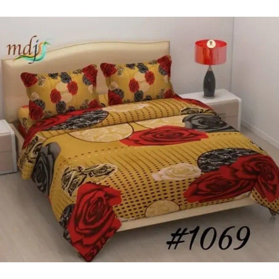 Comfortable Multicoloured  Polycotton Bedsheet with 2 Pillow Covers