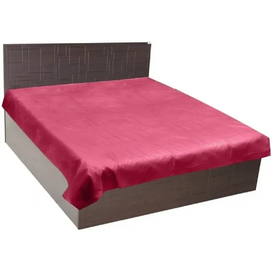 Comfortable PVC Solid Fitted  Flat Maroon Bedcover