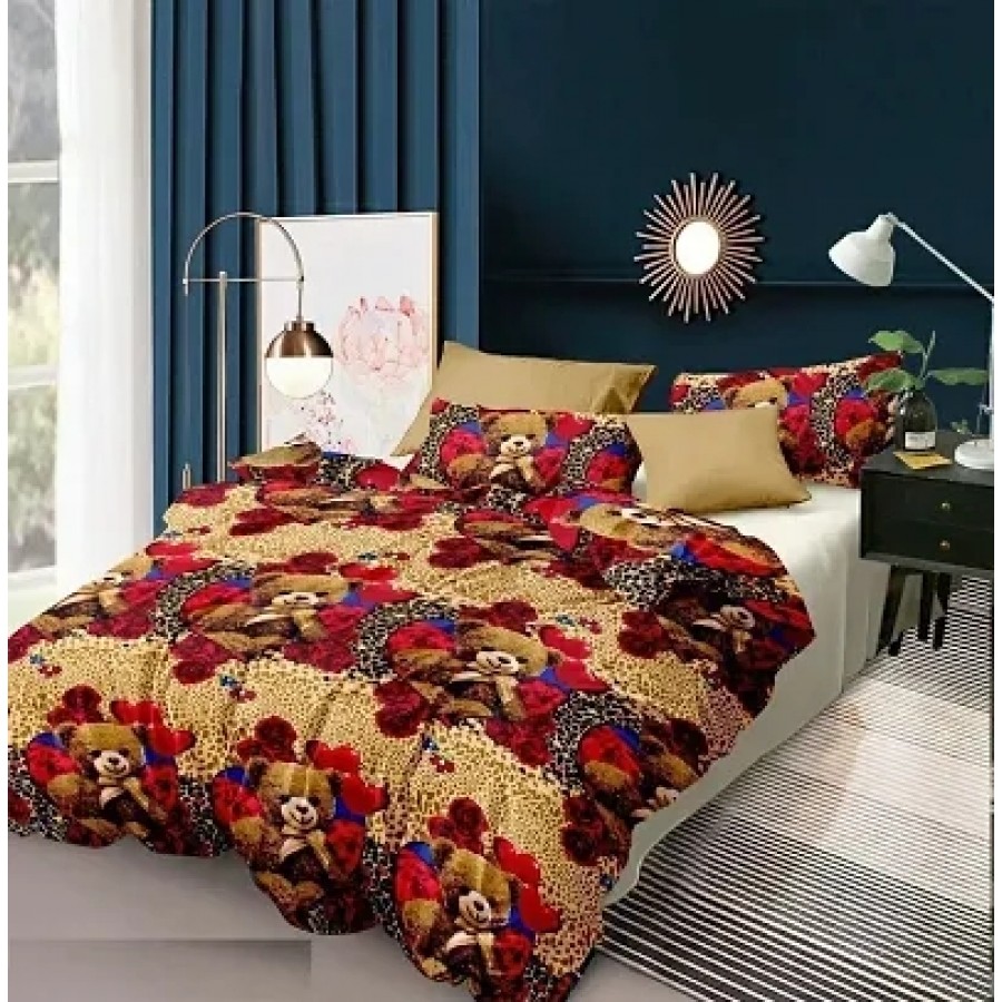 Comfortable Polycotton Double Bedsheet with Two Pillow Covers