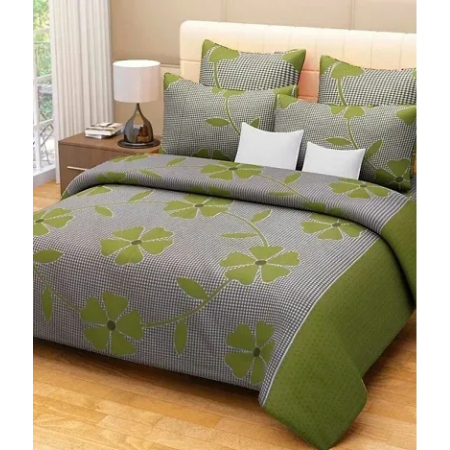 Comfortable Polycotton Double Bedsheet with Two Pillow Covers