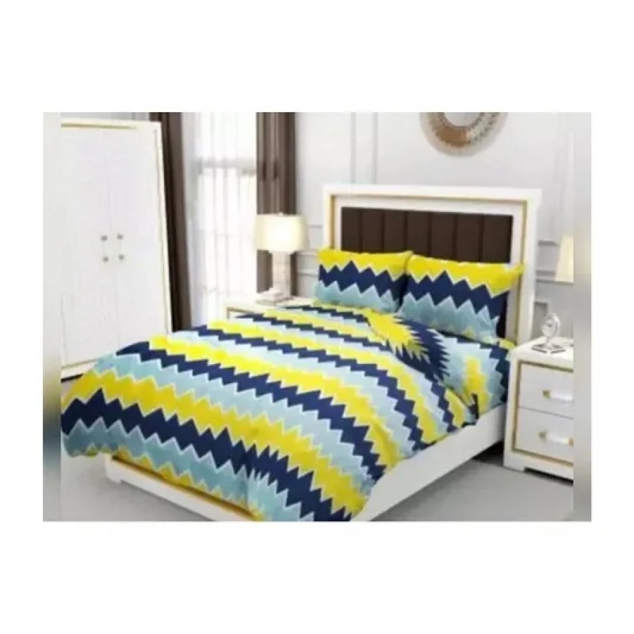 Comfortable Polycotton Printed Double Bedsheet With 2 Pillow Covers