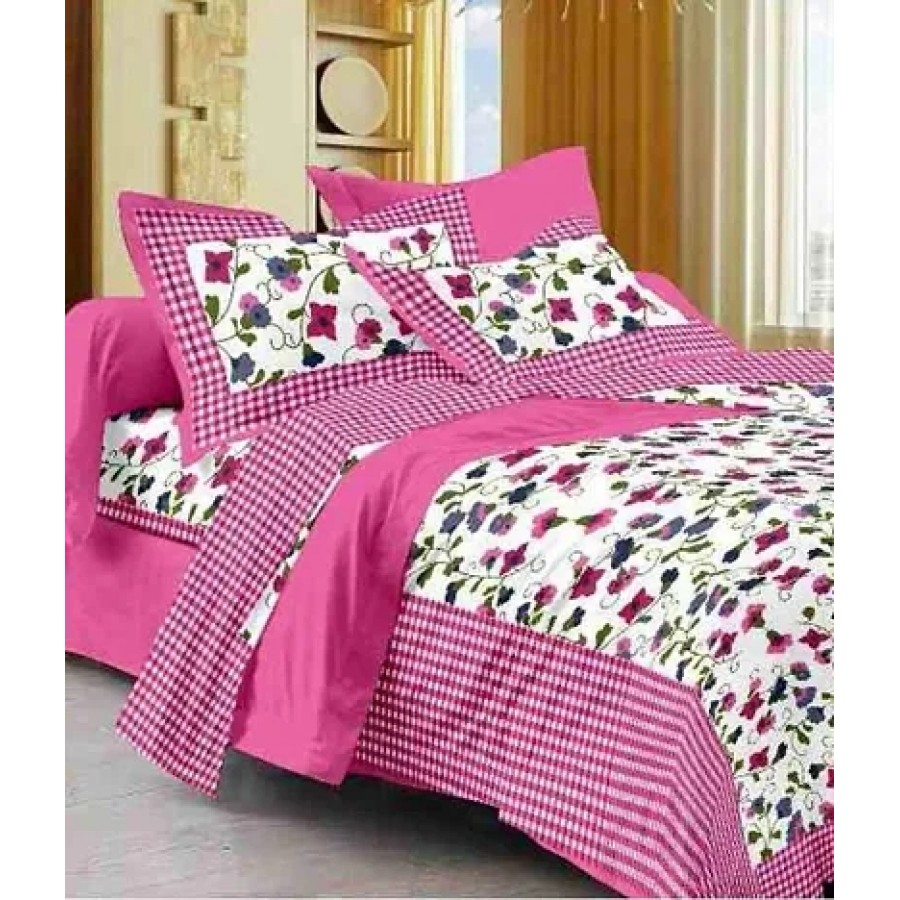 Cotton Bedsheet With 2 Pillow Cover