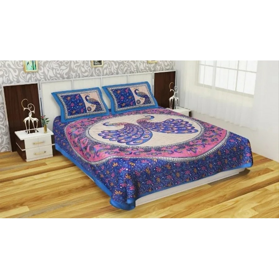 Cotton Bedsheet With 2 Pillow Cover