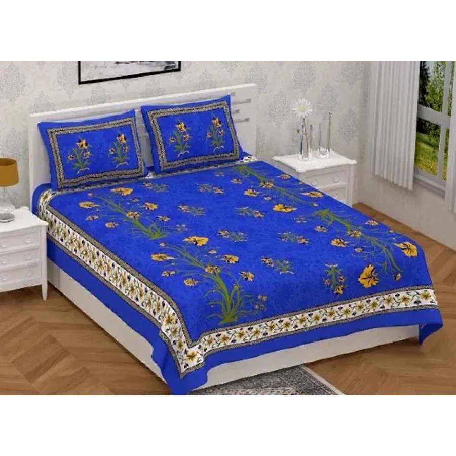 Cotton Bedsheet With 2 Pillow Cover