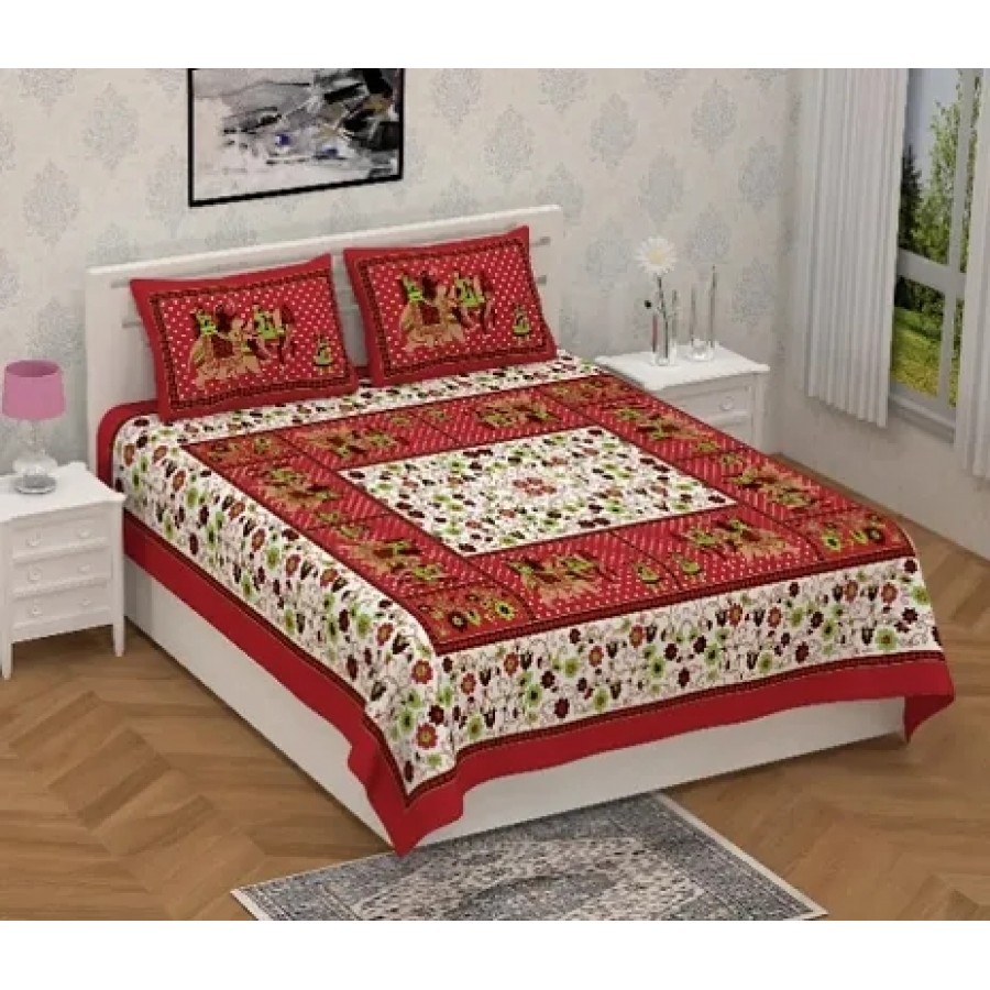 Cotton Bedsheet With 2 Pillow Cover