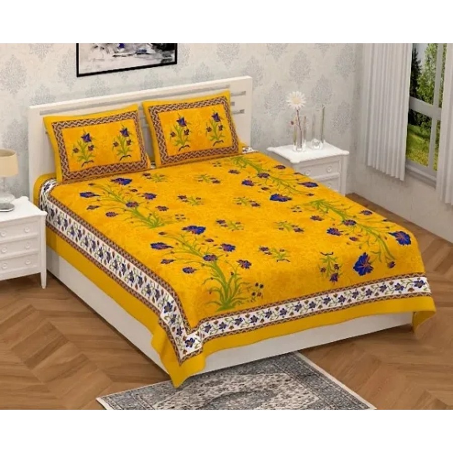 Cotton Bedsheet With 2 Pillow Cover