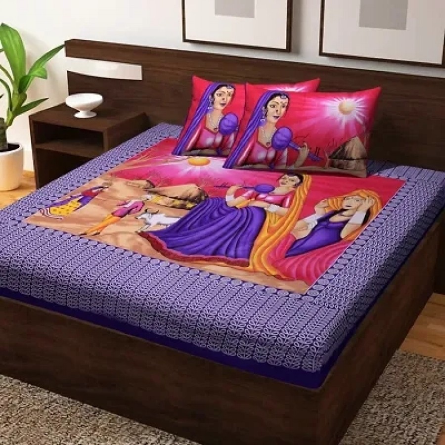 Cotton Bedsheet with 2 Pillowcover