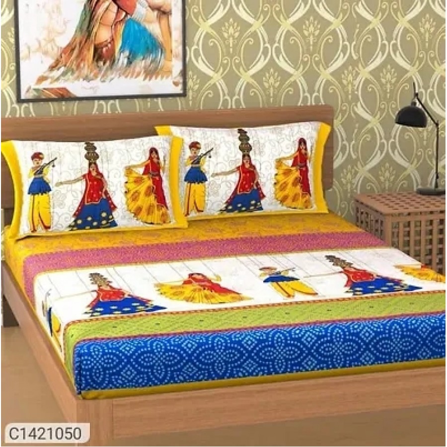 Cotton Bedsheet with 2 Pillowcover