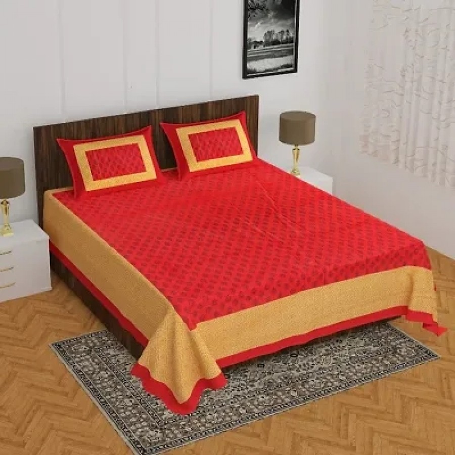 Cotton Bedsheet with 2 Pillowcover