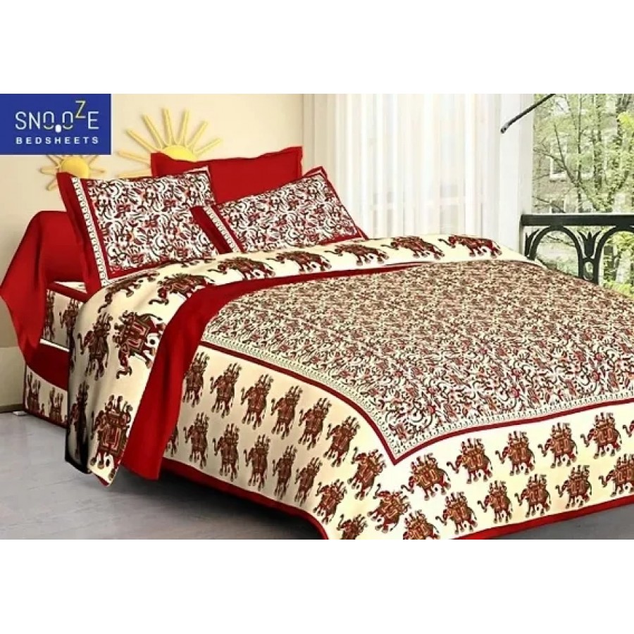 Cotton Bedsheet with 2 Pillowcover