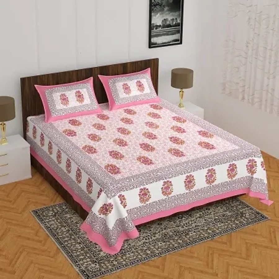 Cotton Printed Bedsheet With Two Pillow Covers