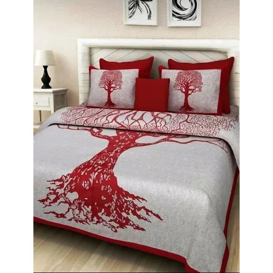 Cotton Printed Bedsheet With Two Pillow Covers