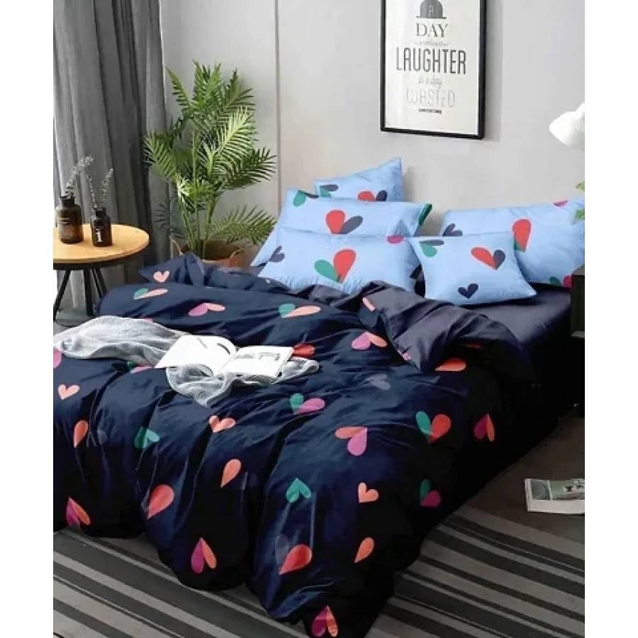 Designer Glace Cotton Bedsheet with 2 Pillow Cover