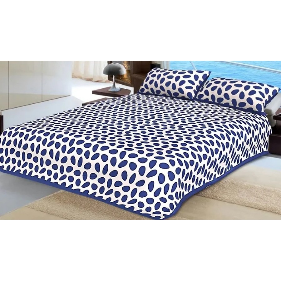 Elegant  Cotton Printed Double Bedsheet With Pillow Covers