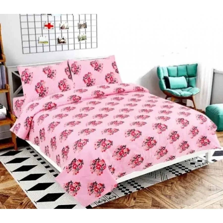 Fancy Microfiber Printed Bedsheet with 2 Pillow Covers