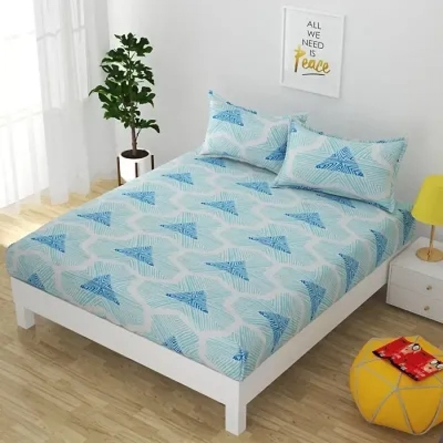 Glace Cotton Bedsheet with 2 Pillowcover