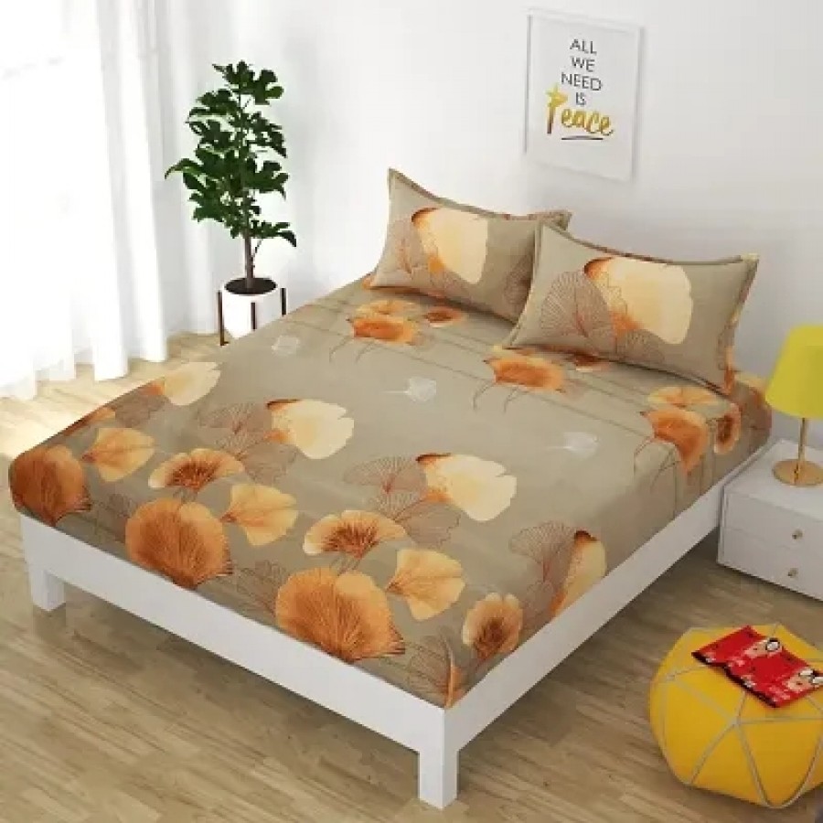 Glace Cotton Bedsheet with 2 Pillowcover