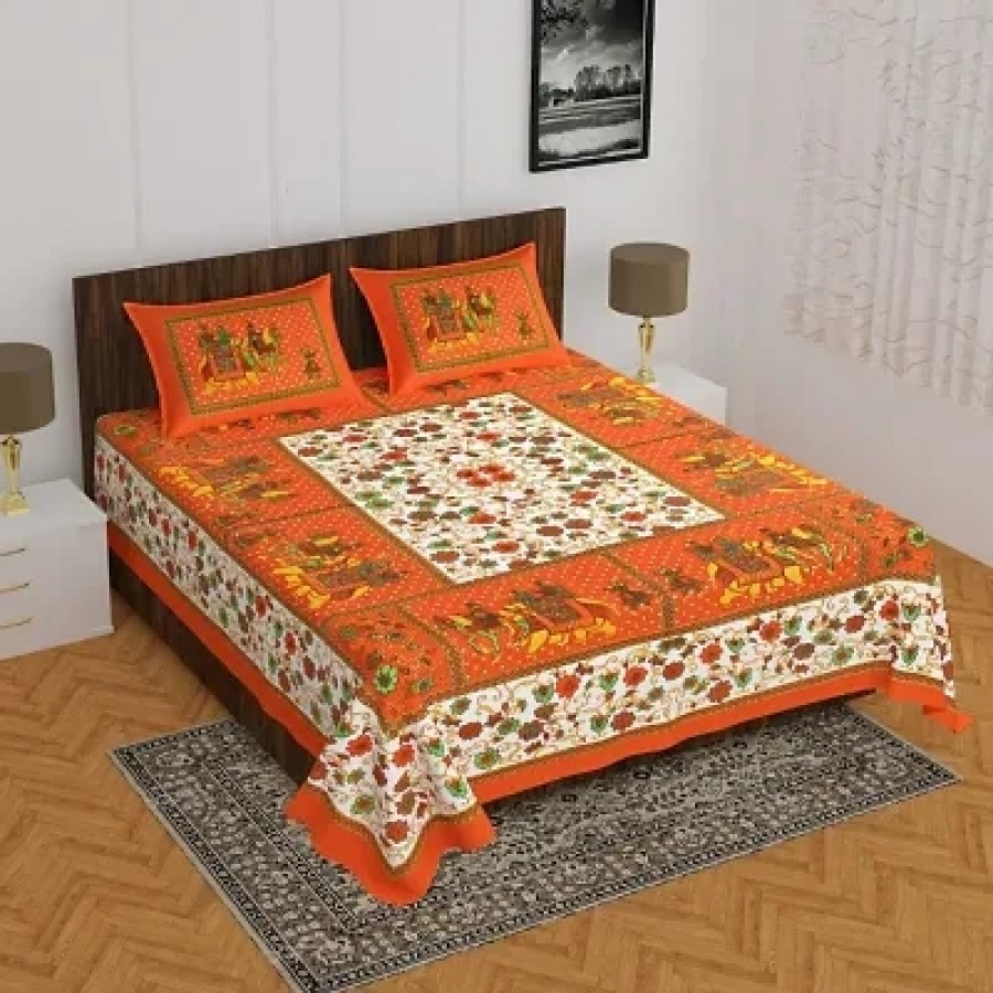 Modern Cotton Double Bedsheet With Pillow Covers