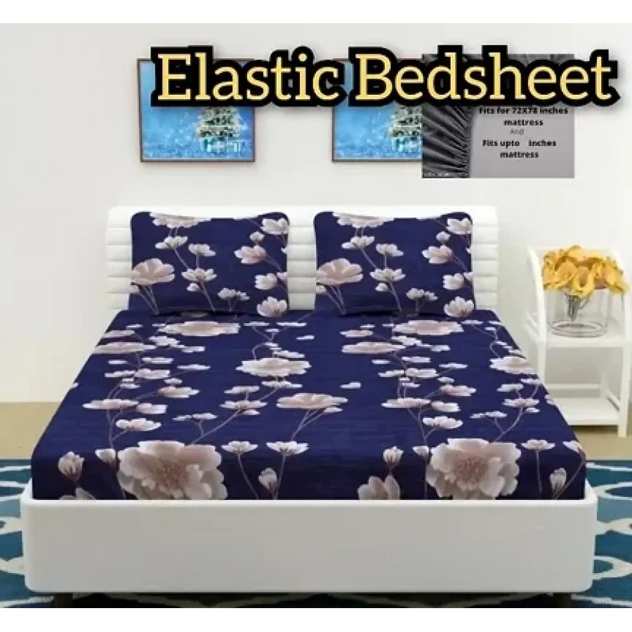 New Town Attractive Fitted 1 Bedsheet 2 Pillow Covers