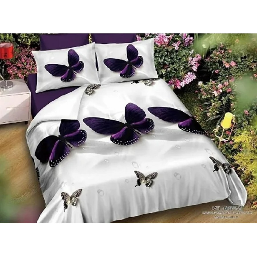 Polycotton Double Bedsheet With Two Pillow Covers