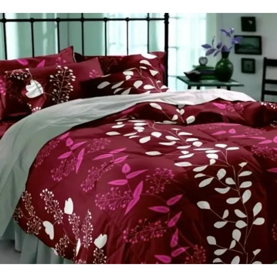 Polycotton double  Bedsheet With 2 Pillow Covers