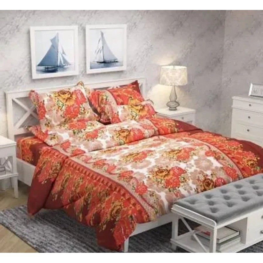 Stylish Double Bedsheet with Two Pillow Covers