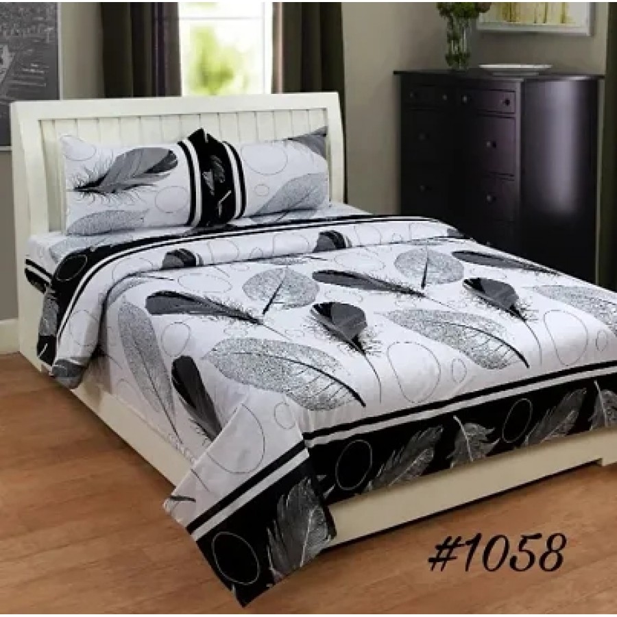 Stylish Polycotton Double Bedsheet with Pillow Covers