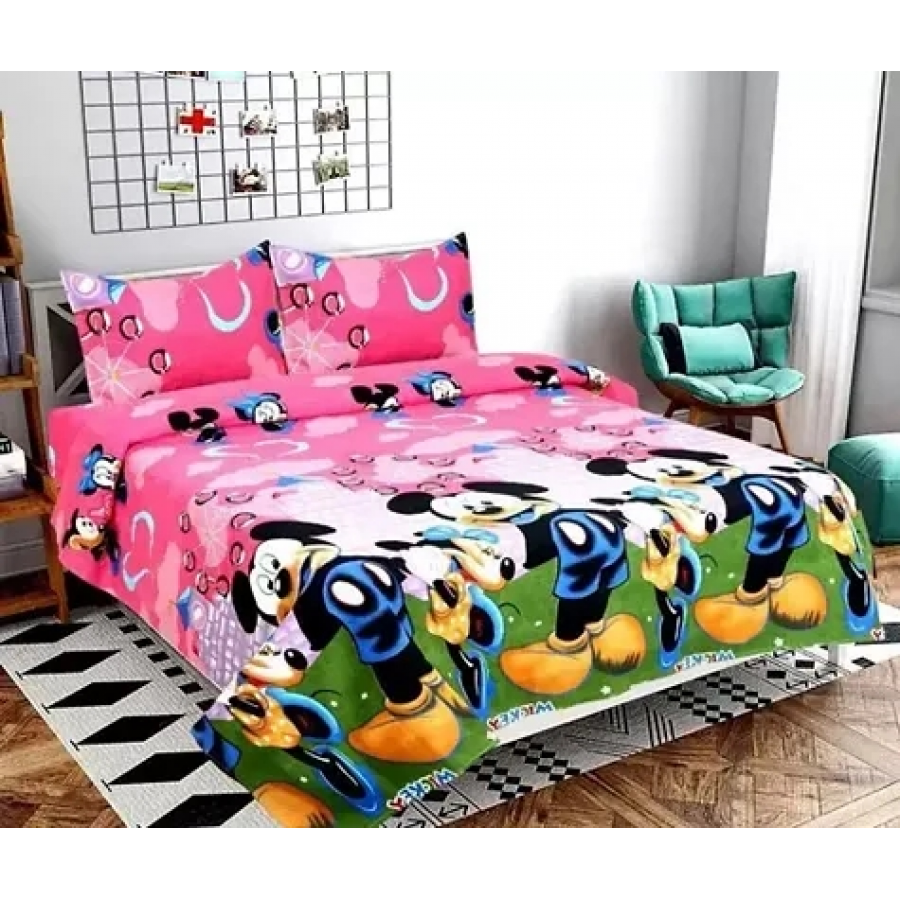 Stylish best Quality Cotton Double Bedsheet with 2 Pillow Cover