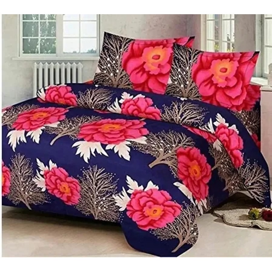 Trendy Attractive Microfiber 1 Bedsheet + 2 Pillowcovers